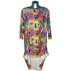 Postcard Women's Tunic Pop Art Hippie Woodstock 70’s Mid-length Dress Size Small